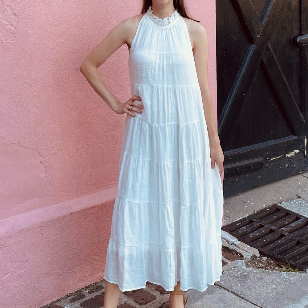 Entro Cream Sleeveless Maxi Dress